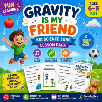 Gravity is My Friend – KS1 Science Song Lesson Pack (Ages 6–8)